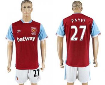 West Ham United #27 Payet Home Soccer Club Jersey