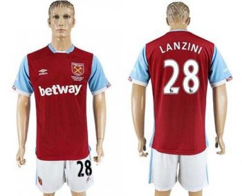 West Ham United #28 Lanzini Home Soccer Club Jersey