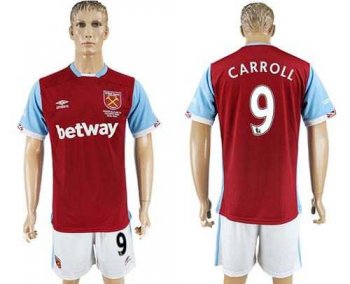 West Ham United #9 Carroll Home Soccer Club Jersey