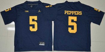 Michigan Wolverines #5 Jabrill Peppers Navy Blue Stitched NCAA Jersey