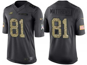 Nike Philadelphia Eagles #81 Jordan Matthews Men's Stitched Black NFL Salute to Service Limited Jerseys