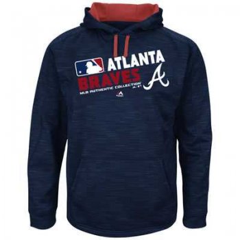 Men's Atlanta Braves Big & Tall On-Field Navy Team Choice Streak Therma Base Fleece Hoodie