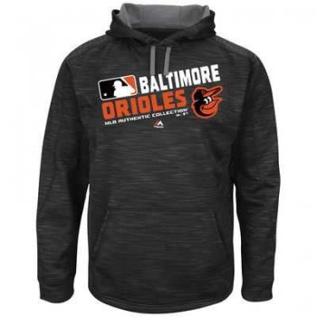 Men's Baltimore Orioles Big & Tall On-Field Black Team Choice Streak Therma Base Fleece Hoodie