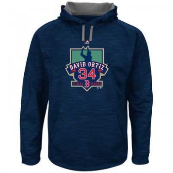 Men's Boston Red Sox David Ortiz Navy Retirement Logo Streak Fleece Hoodie