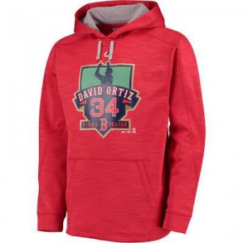 Men's Boston Red Sox David Ortiz Red Retirement Logo Streak Fleece Hoodie