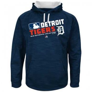 Men's Detroit Tigers Big & Tall On-Field Navy Team Choice Streak Therma Base Fleece Hoodie