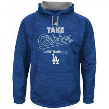 Men's Los Angeles Dodgers Royal 2015 Playoff On Field Take October Streak Fleece Hoodie