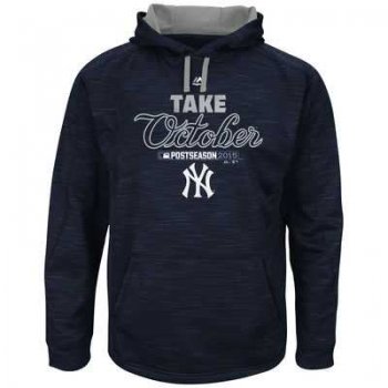 Men's New York Yankees Navy 2015 Playoffs On Field Take October Streak Fleece Hoodie