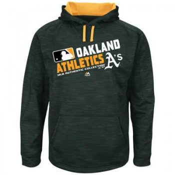 Men's Oakland Athletics Big & Tall On-Field Green Team Choice Streak Therma Base Fleece Hoodie