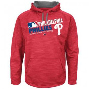 Men's Philadelphia Phillies Big & Tall On-Field Red Team Choice Streak Therma Base Fleece Hoodie