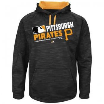 Men's Pittsburgh Pirates Big & Tall On-Field Black Team Choice Streak Therma Base Fleece Hoodie