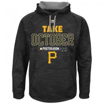 Men's Pittsburgh Pirates Black 2015 Playoff On Field Take October Streak Fleece Hoodie