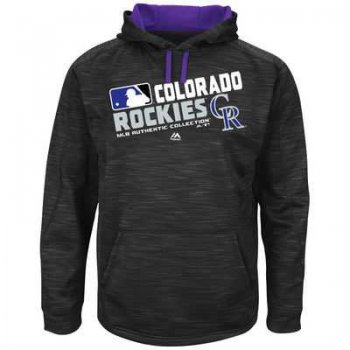 Men''s Colorado Rockies Authentic Collection Black Team Choice Streak Hoodie