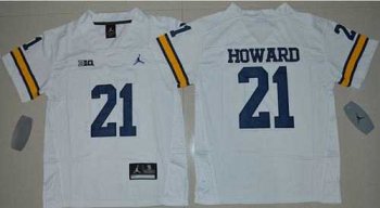 Youth Michigan Wolverines #21 Desmond Howard White Jordan Brand Stitched NCAA Jersey