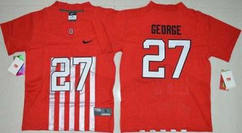 Youth Ohio State Buckeyes #27 Eddie George Red Alternate Elite Stitched NCAA Jersey