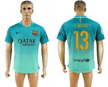 Barcelona #13 C.Bravo Sec Away Soccer Club Jersey