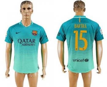 Barcelona #15 Bartra Sec Away Soccer Club Jersey