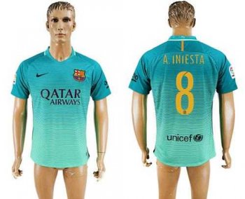 Barcelona #8 A.Iniesta Sec Away Soccer Club Jersey