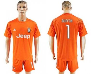 Juventus #1 Buffon Orange Goalkeeper Soccer Club Jersey