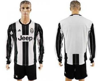 Juventus Blank Home Long Sleeves Soccer Club Jersey