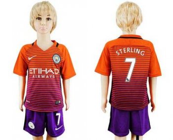 Manchester City #7 Sterling Sec Away Kid Soccer Club Jersey