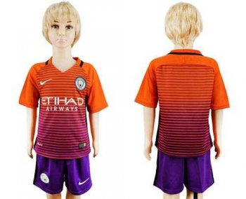 Manchester City Blank Sec Away Kid Soccer Club Jersey