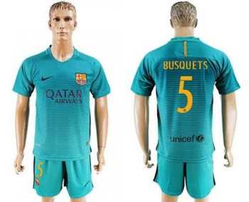 Barcelona #5 Busquets Sec Away Soccer Club Jersey