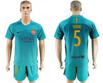 Barcelona #5 Sergio Sec Away Soccer Club Jersey