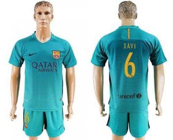 Barcelona #6 Xavi Sec Away Soccer Club Jersey