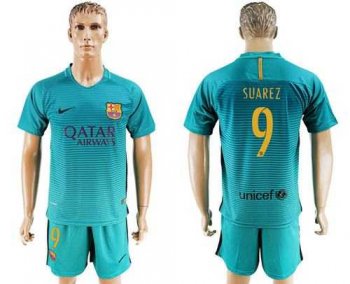 Barcelona #9 Suarez Sec Away Soccer Club Jersey