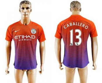 Manchester City #13 Caballero Sec Away Soccer Club Jersey