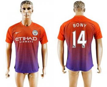 Manchester City #14 Bony Sec Away Soccer Club Jersey