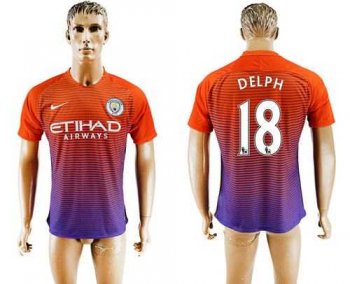 Manchester City #18 Delph Sec Away Soccer Club Jersey