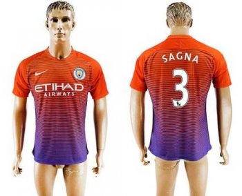 Manchester City #3 Sagna Sec Away Soccer Club Jersey