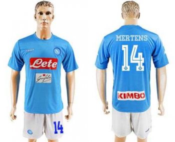 Naples #14 Mertens Blue Home Soccer Club Jersey