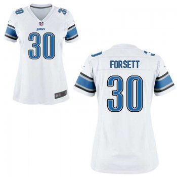 Women's Nike Detroit Lions #30 Justin Forsett White NFL Game Jersey