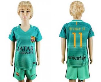 Barcelona #11 Neymar Jr Sec Away Kid Soccer Club Jersey