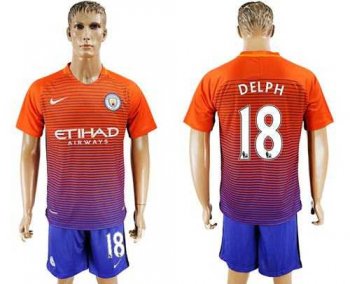 Manchester City #18 Delph Sec Away Soccer Club Jersey