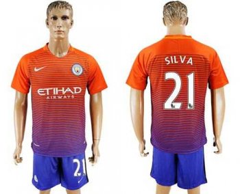 Manchester City #21 Silva Sec Away Soccer Club Jersey