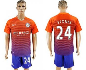 Manchester City #24 Stones Sec Away Soccer Club Jersey