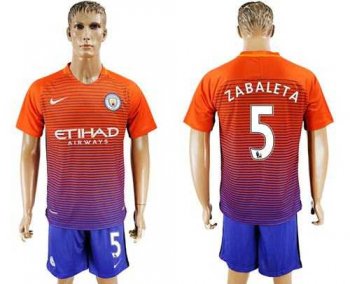 Manchester City #5 Zabaleta Sec Away Soccer Club Jersey