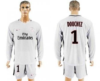 Paris Saint-Germain #1 Douchez Sec Away Long Sleeves Soccer Club Jersey