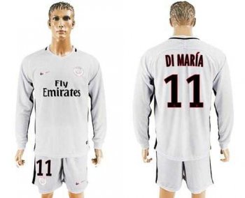 Paris Saint-Germain #11 Di Maria Sec Away Long Sleeves Soccer Club Jersey