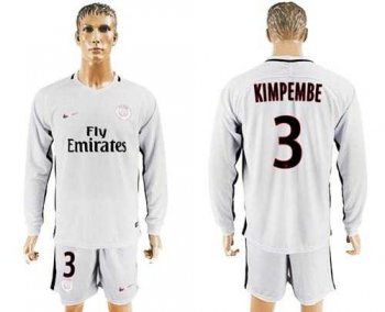 Paris Saint-Germain #3 Kimpembe Sec Away Long Sleeves Soccer Club Jersey