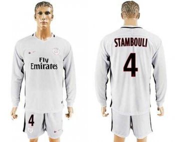 Paris Saint-Germain #4 Stambouli Sec Away Long Sleeves Soccer Club Jersey