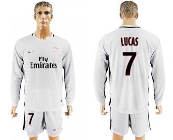 Paris Saint-Germain #7 Lucas Sec Away Long Sleeves Soccer Club Jersey