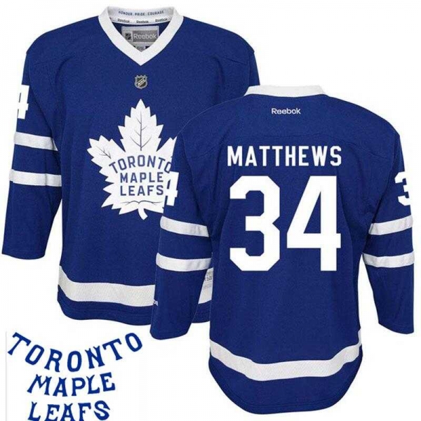 Youth Toronto Maple Leafs #34 Auston Matthews Blue New Stitched Youth NHL Jersey