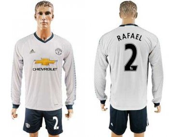 Manchester United #2 Rafael Sec Away Long Sleeves Soccer Club Jersey