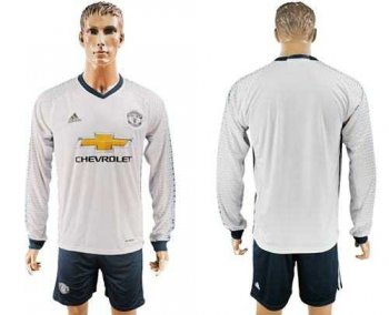 Manchester United Blank Sec Away Long Sleeves Soccer Club Jersey