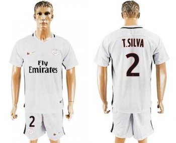 Paris Saint-Germain #2 T.Silva Sec Away Soccer Club Jersey